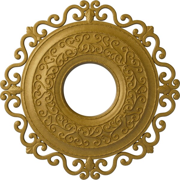 Ekena Millwork Orrington Ceiling Medallion (Fits Canopies up to 6 1/4"), 22"OD x 6 1/4"ID x 1 3/4"P, Pharaohs Gold CM22ORPGS - main